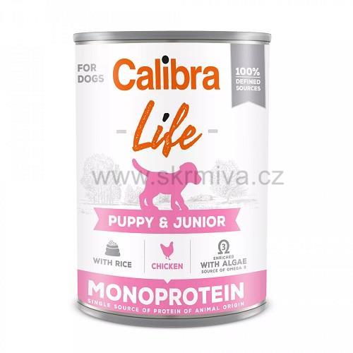 Calibra Dog Life konz.Puppy&Junior Chicken&rice 400g