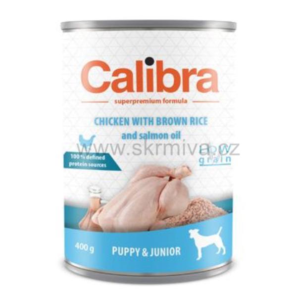 Calibra Dog konz.Junior kuře s hnědou rýží 400g