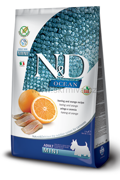 N&D OCEAN DOG Adult Mini Herring & Orange 2,5kg